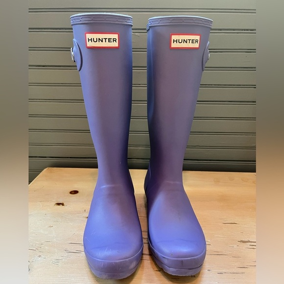 Hunter Z66119* Girls Purple Waterproof Tall Rain Boot Size 4B/5G - Picture 1 of 8